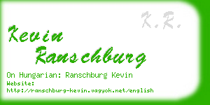 kevin ranschburg business card